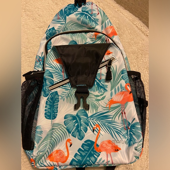 Misomo flamingo print sling shoulder bag for hiking , vacation , cruise - Picture 3 of 6